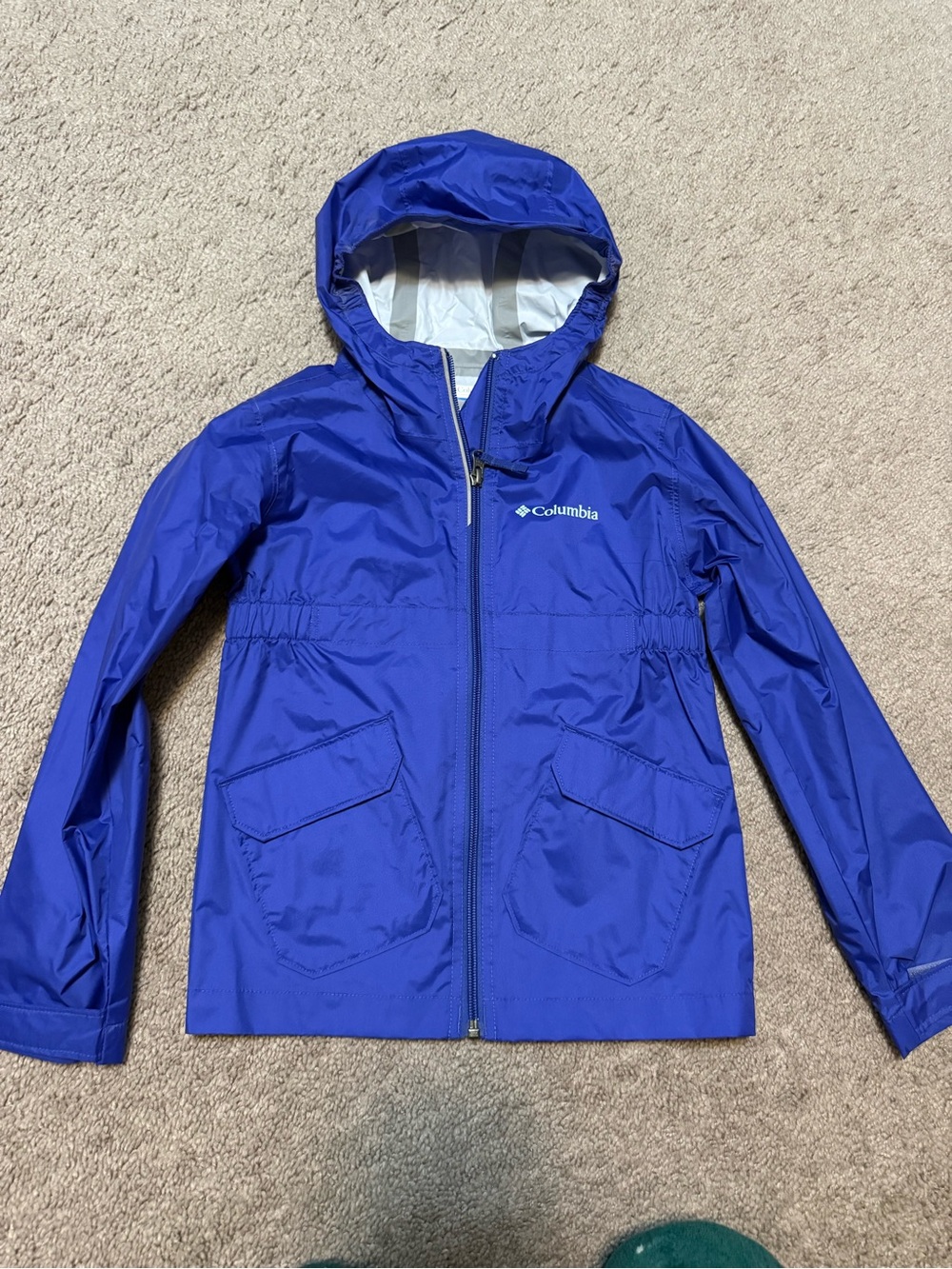 Columbia Kids Hooded Rain Jacket in Royal Blueish/Purple